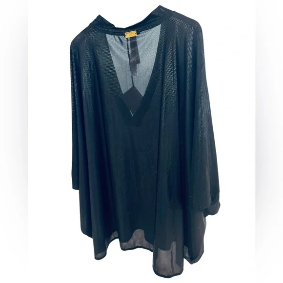 BALMAIN***Black Over-Sized Sheer V-Neck Tunic***Small $785 - Picture 7 of 7